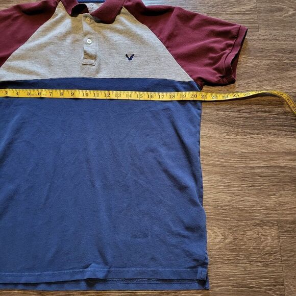 American Eagle Outfitters AEO Classic Fit Pique Polo Button Up Shirt Mens Small - Picture 4 of 6
